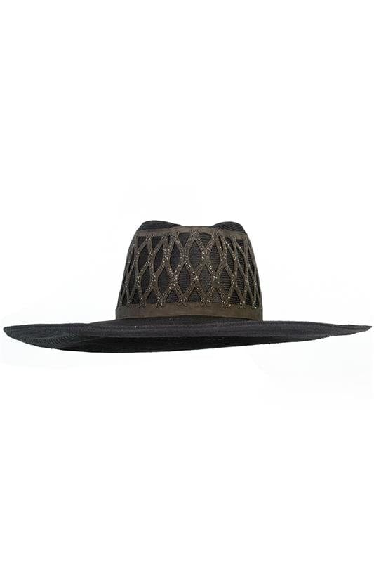 BRUNELLO CUCINELLI-Straw Fedora With Monili Trim - Black-
