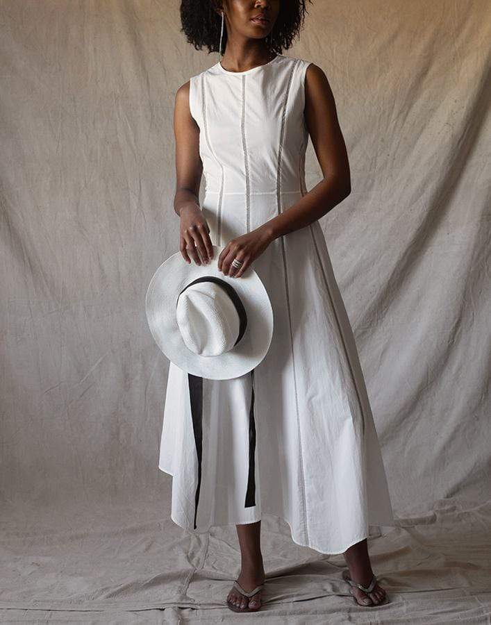 BRUNELLO CUCINELLI-Ribbon Tie Woven Monili Hat-BLANCO