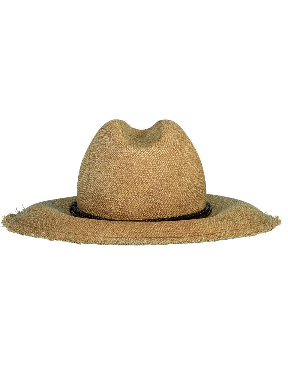 BRUNELLO CUCINELLI-Braided Leather Distressed Sun Hat-CAMEL