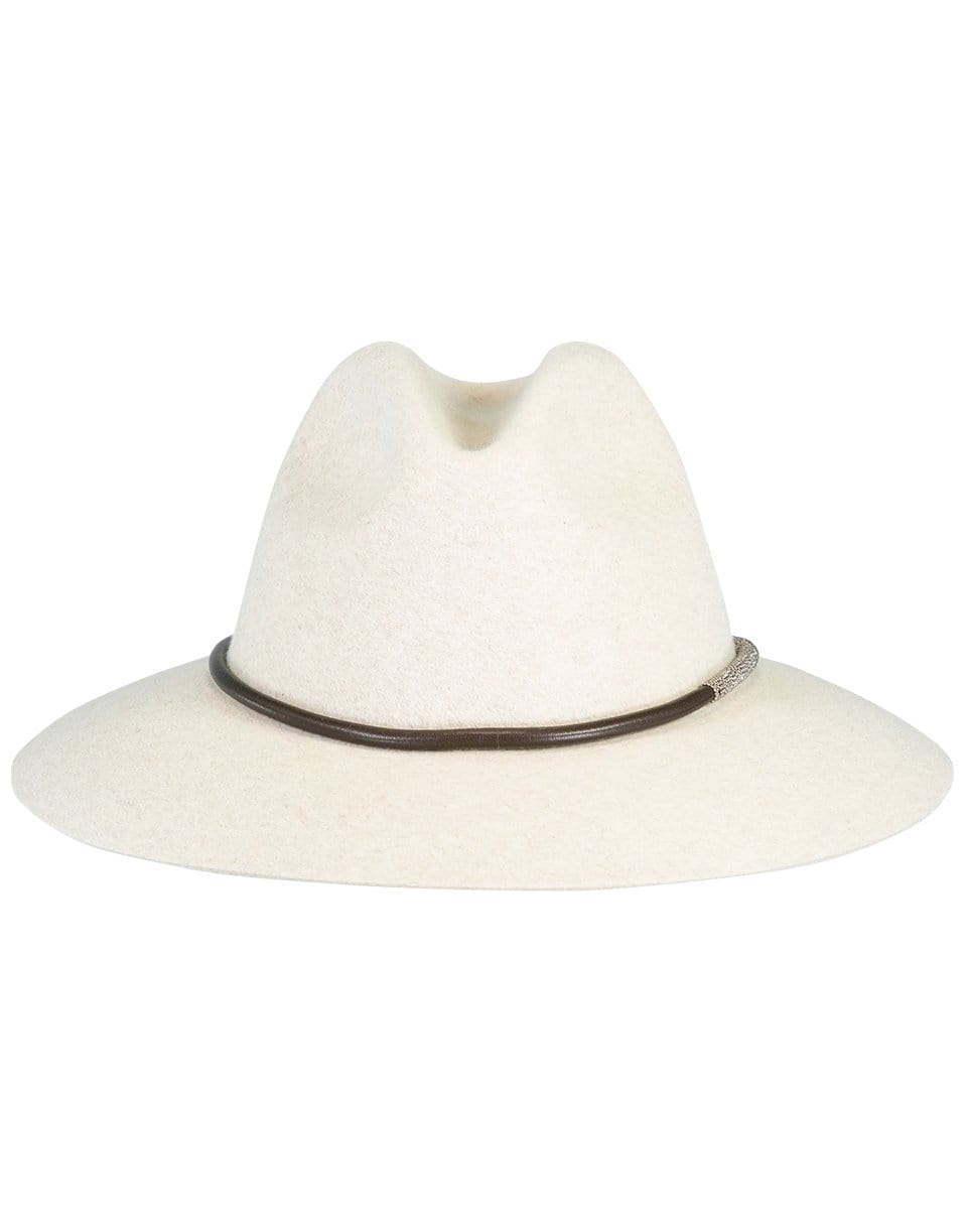 BRUNELLO CUCINELLI-Monili Trim Pressed Fur Hat-GREY