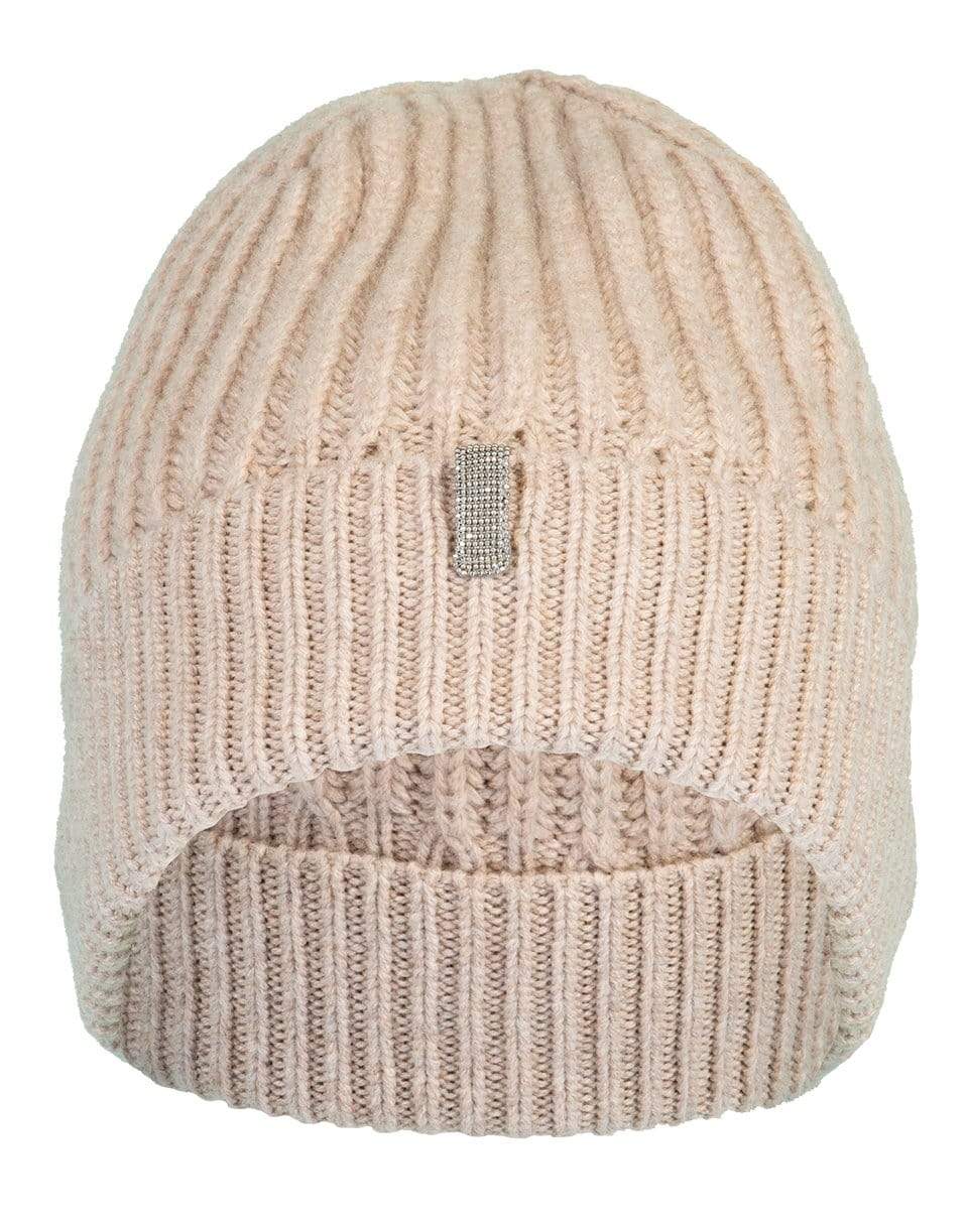 BRUNELLO CUCINELLI-Monili Tab Cashmere Ribbed Hat-HONEY