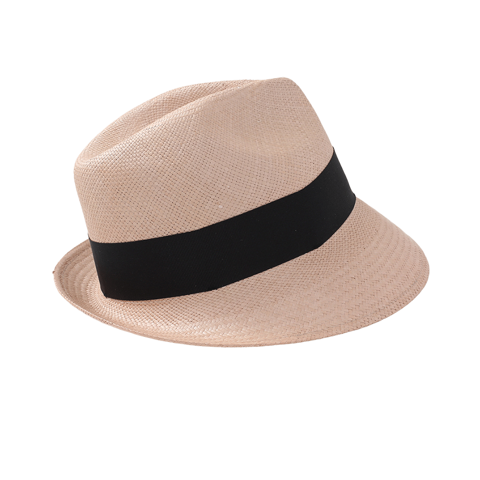 BRUNELLO CUCINELLI-Straw Fedora-ROSE