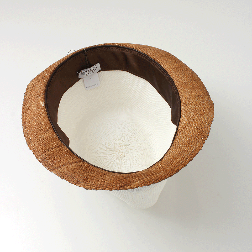BRUNELLO CUCINELLI-Monili Raffia Fedora-