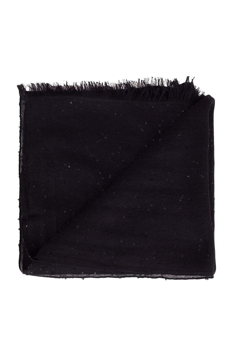 Black Cashmere Silk and Paillette Scarf-BLACK-O/S-ACCESSORIESCARVES-BRUNELLO CUCINELLI