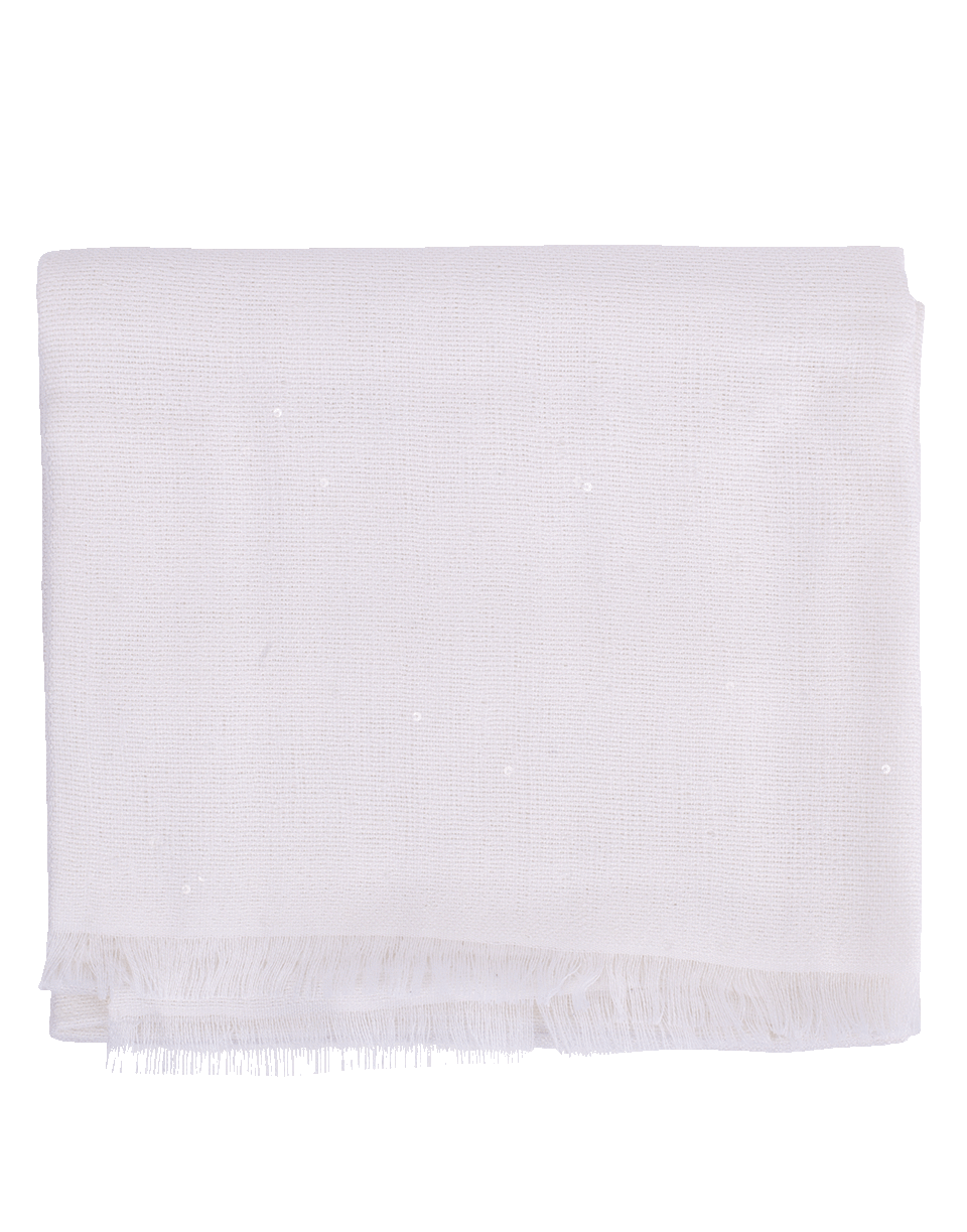 BRUNELLO CUCINELLI-Cashmere Silk Paillette Scarf-BIANCO