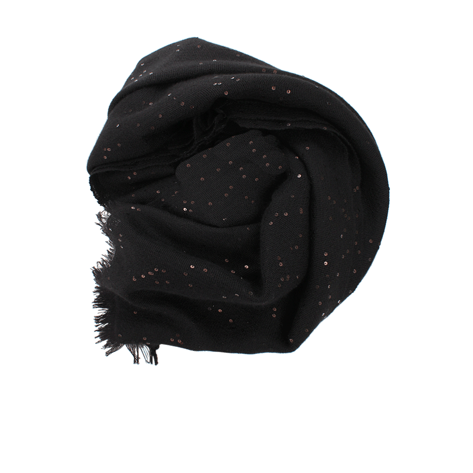 BRUNELLO CUCINELLI-Cashmere Pailette Scarf-BLACK