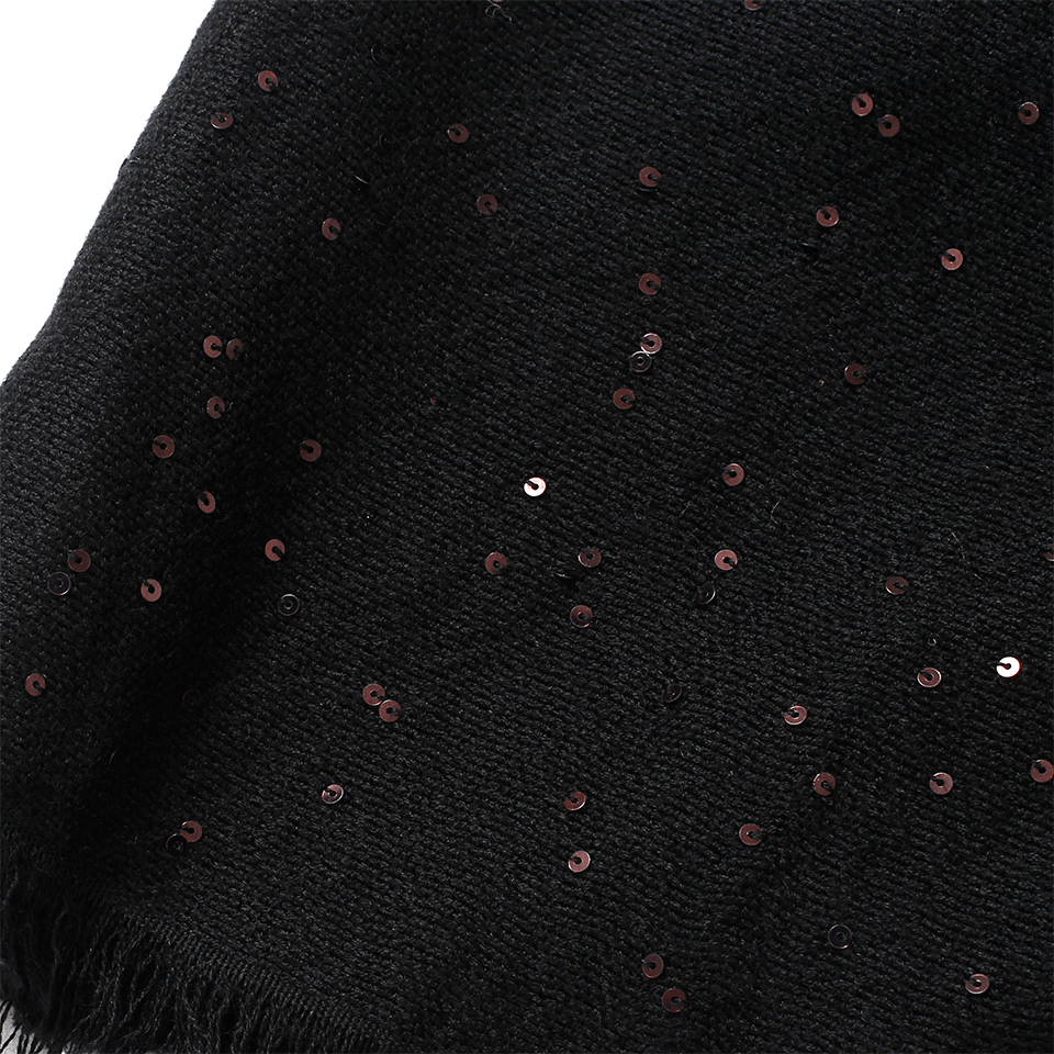 BRUNELLO CUCINELLI-Pailette Scarf-BLACK
