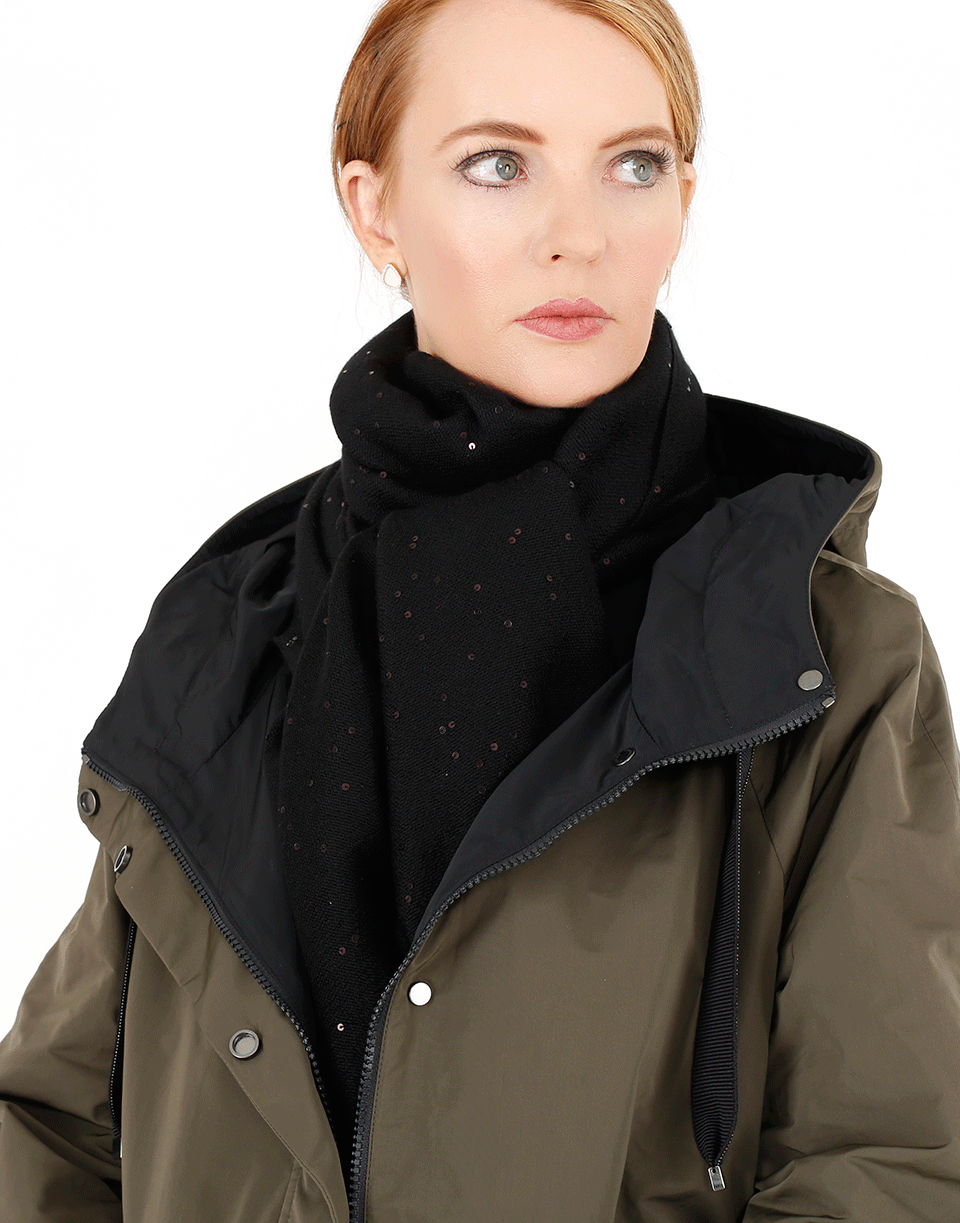 BRUNELLO CUCINELLI-Pailette Scarf-BLACK