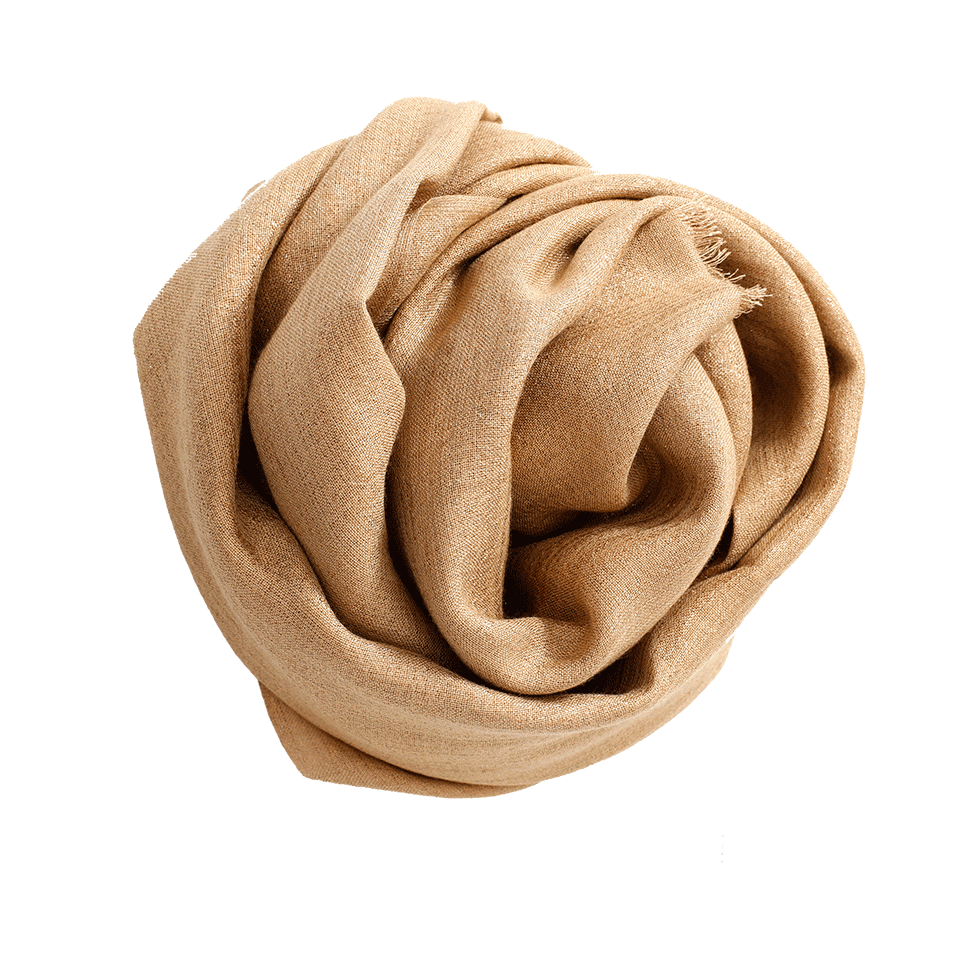 BRUNELLO CUCINELLI-Cashmere And Silk Lurex Scarf-CAMEL