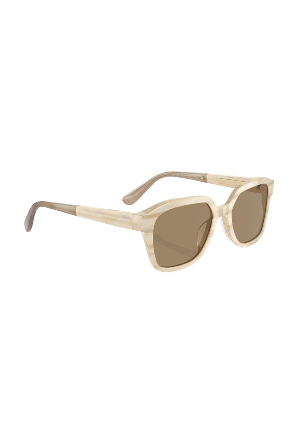 Geometric Sunglasses-CREAM-ACCESSORIESCARVES-BRUNELLO CUCINELLI