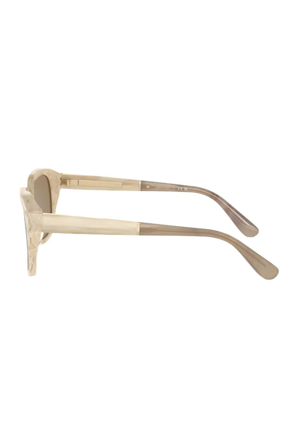 Geometric Sunglasses-CREAM-ACCESSORIESCARVES-BRUNELLO CUCINELLI