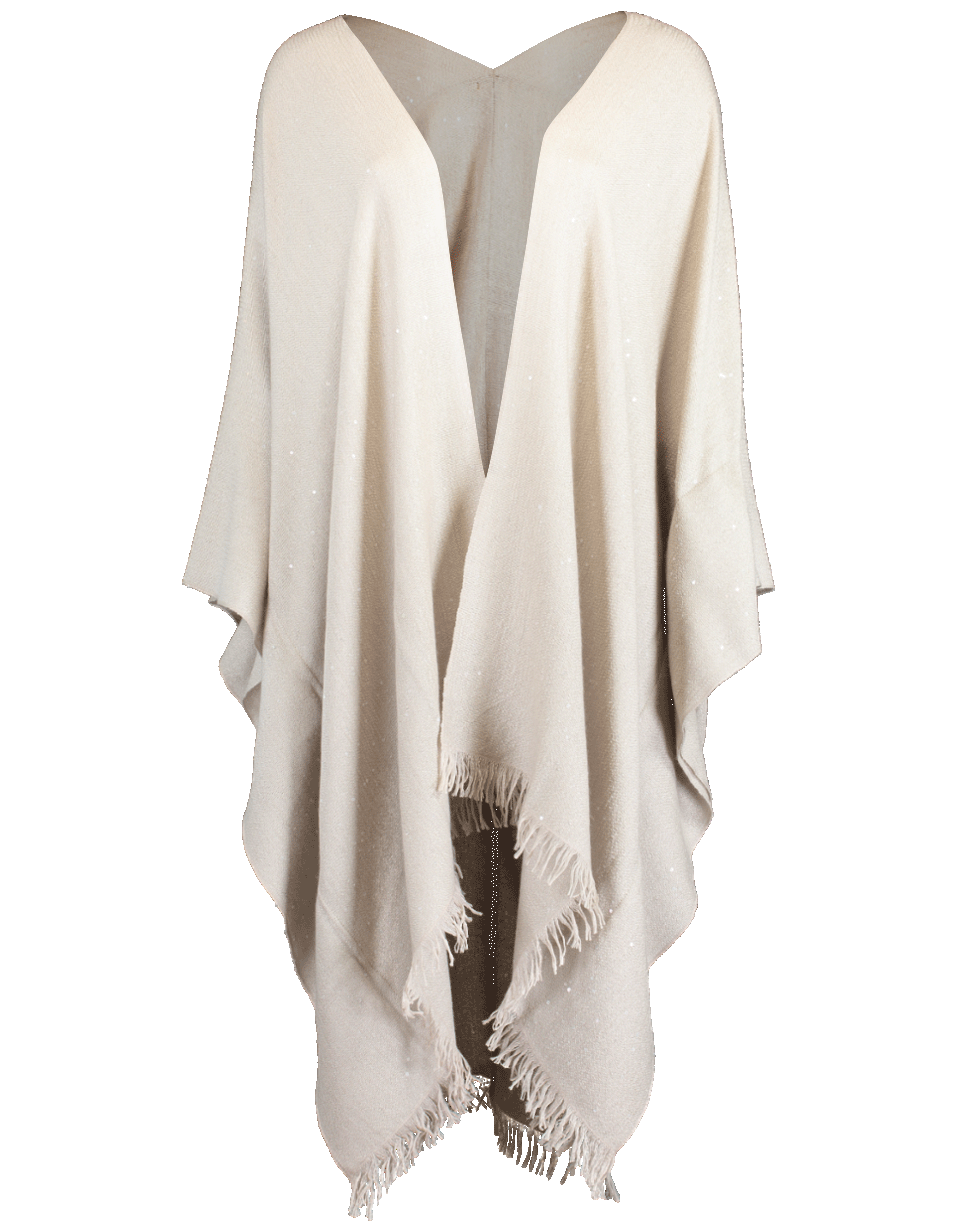 BRUNELLO CUCINELLI-Cashmere Open Poncho-DESERT
