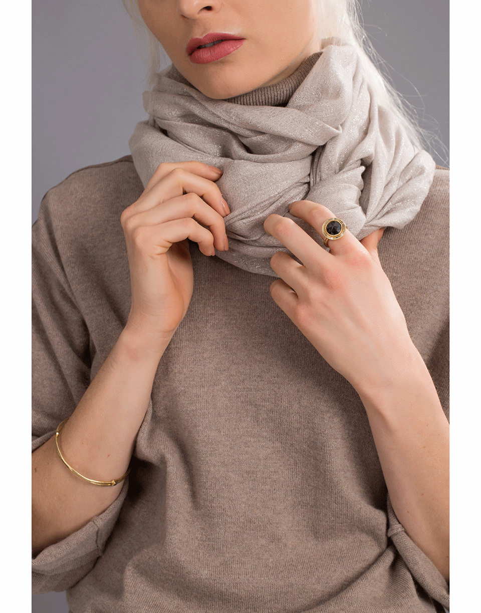 BRUNELLO CUCINELLI-Cashmere Silk Lurex Scarf-DESERT
