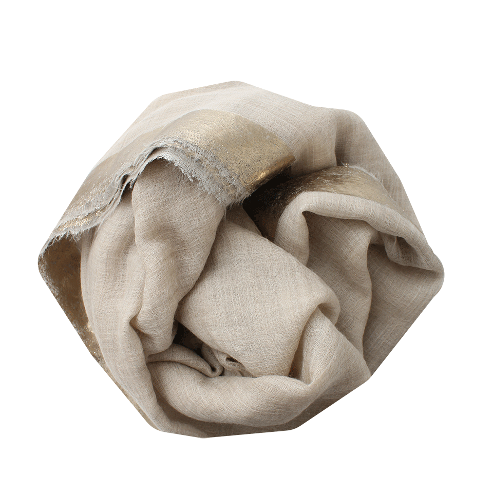 BRUNELLO CUCINELLI-Lame Border Cashmere Scarf-DSRT/VAN