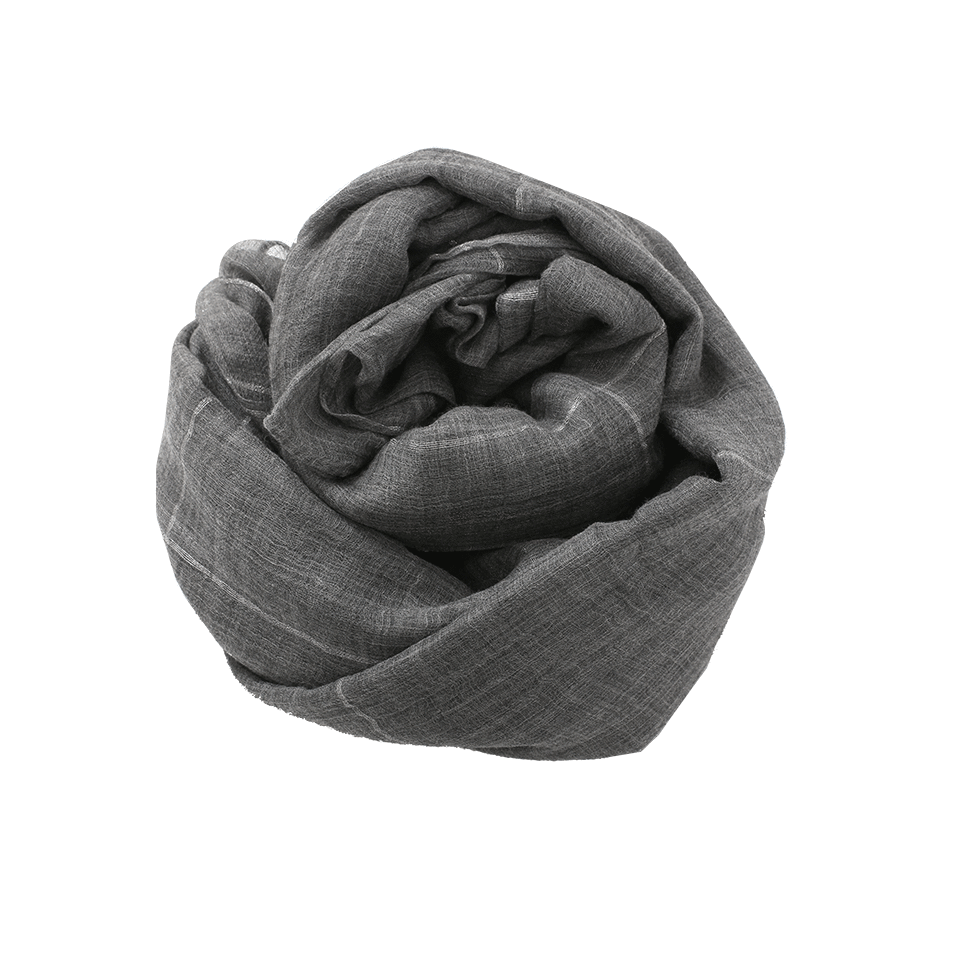 BRUNELLO CUCINELLI-Boiled Cashmere Windowpane Scarf-GREY