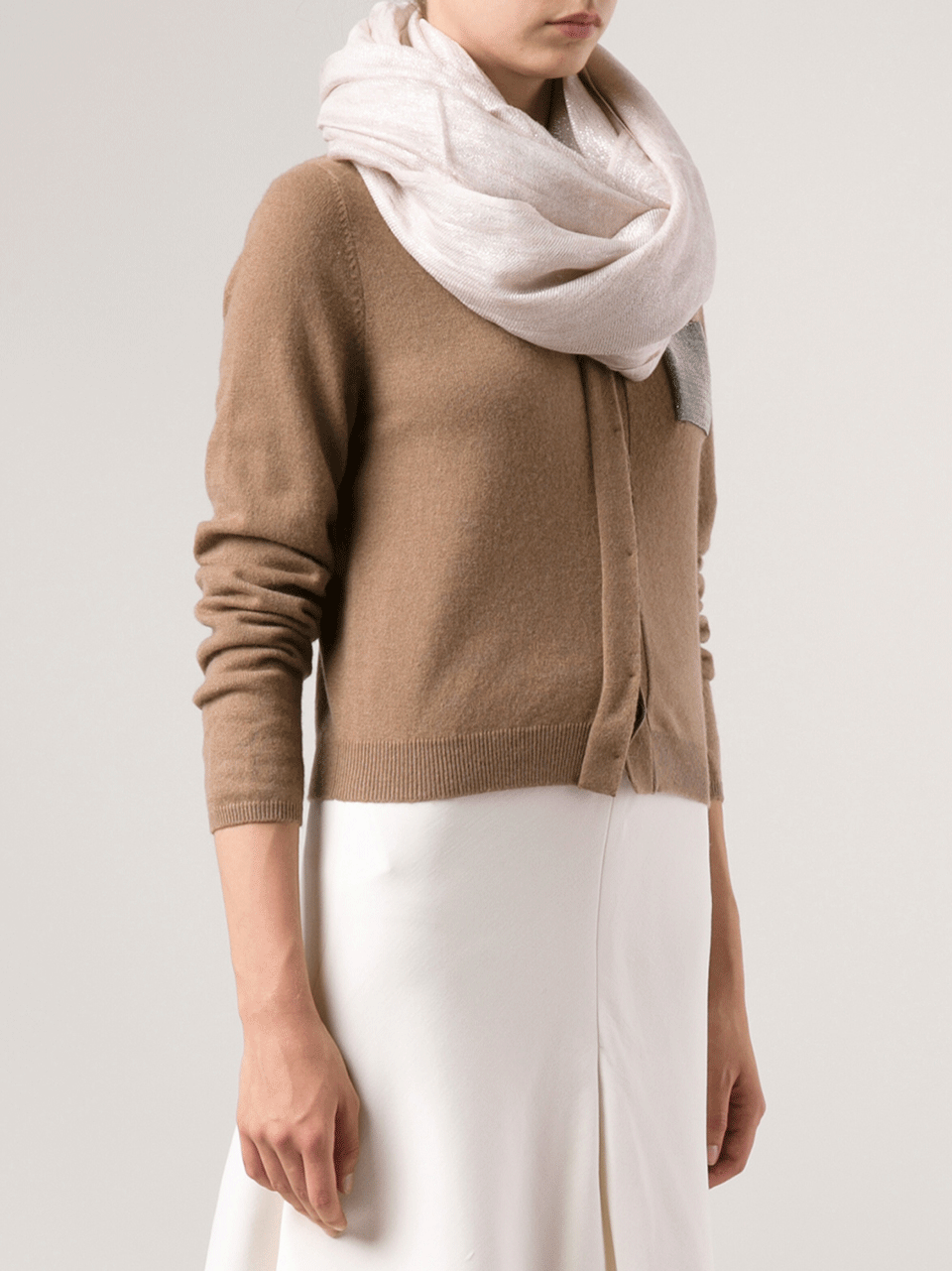 BRUNELLO CUCINELLI-Cashmere And Silk Solid Scarf-LILC2607
