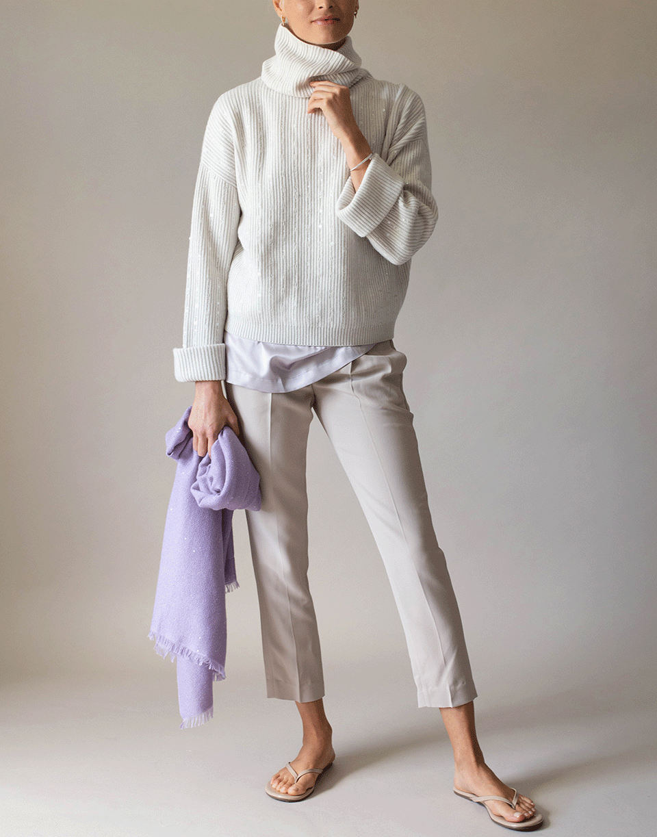 BRUNELLO CUCINELLI-Lily Cashmere Silk and Paillette Scarf-LILY