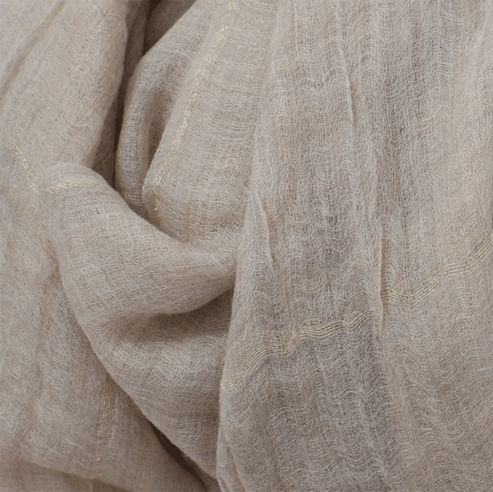 BRUNELLO CUCINELLI-Boiled Cashmere Windowpane Scarf-MARBLE