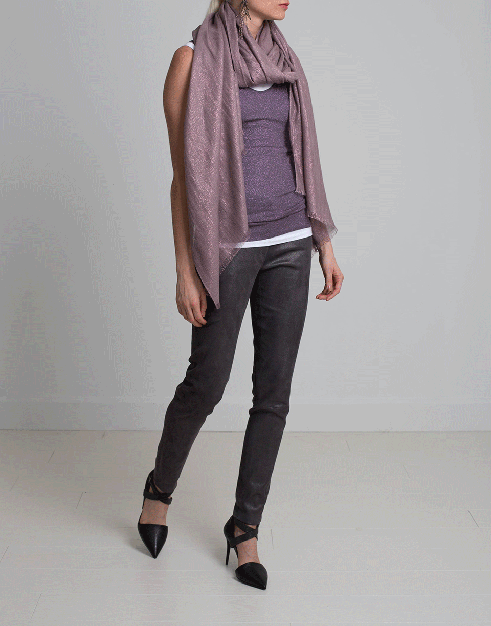 BRUNELLO CUCINELLI-Silk Lurex Scarf-MAUVE