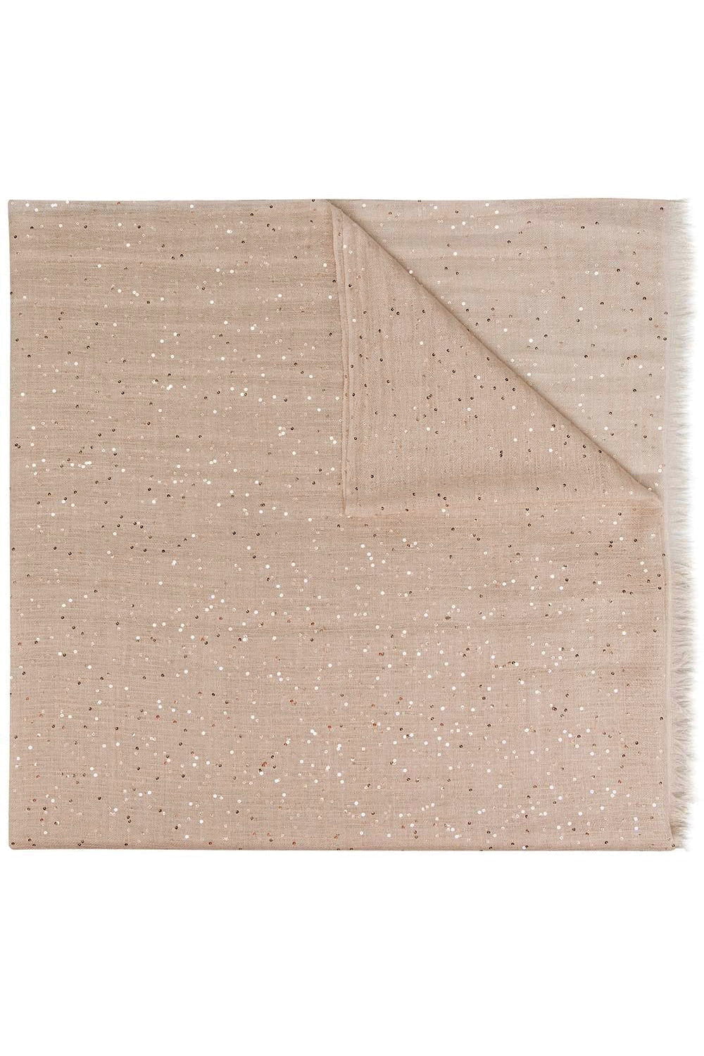 BRUNELLO CUCINELLI-Pailette Scarf - Medium Brown-MED BRWN