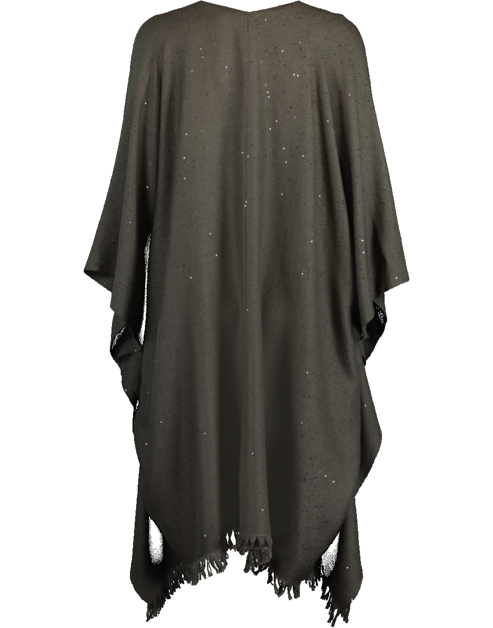 BRUNELLO CUCINELLI-Cashmere Open Poncho-MILITARY