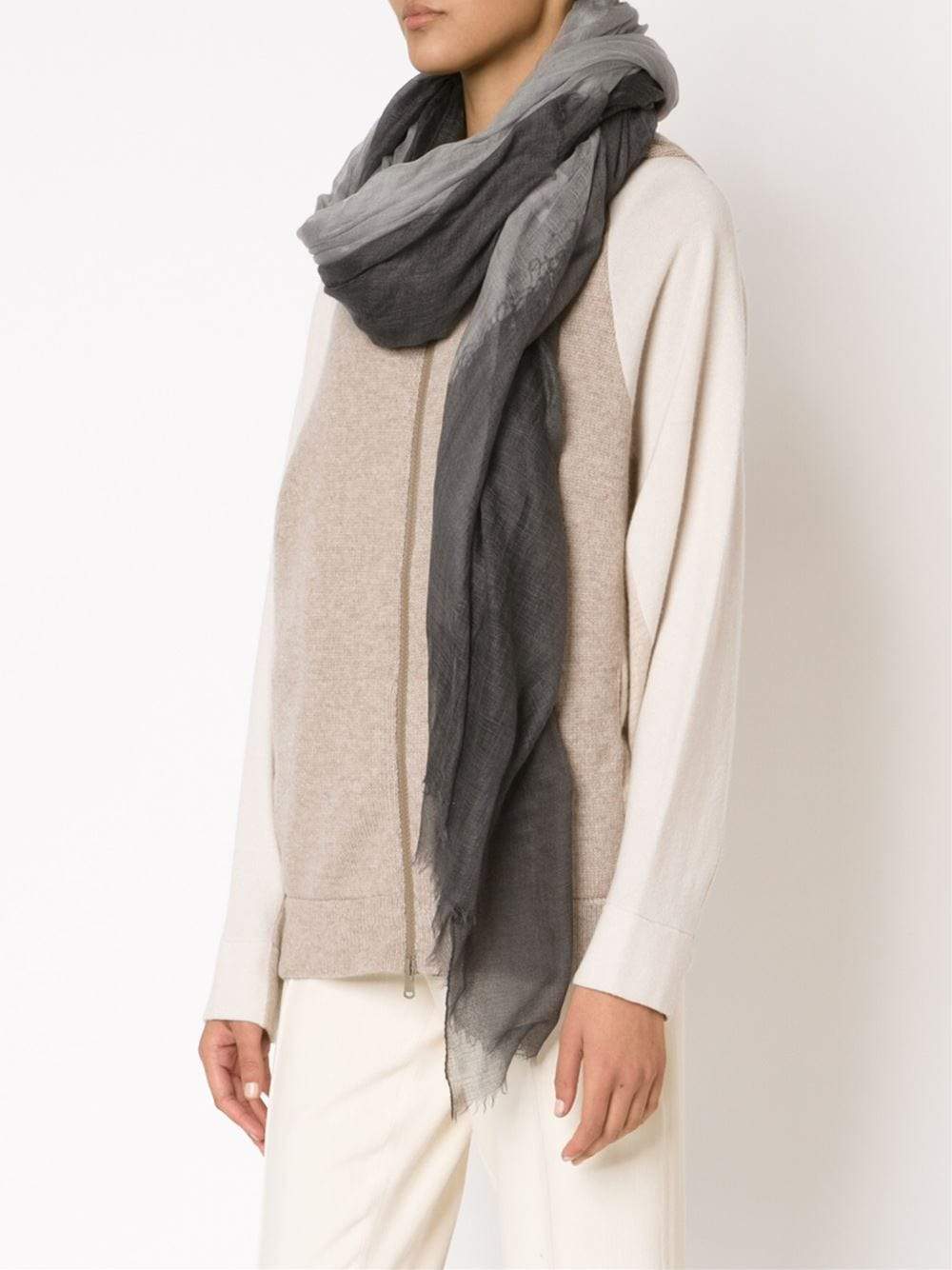BRUNELLO CUCINELLI-Cashmere Ombre Scarf-MIST/NVY