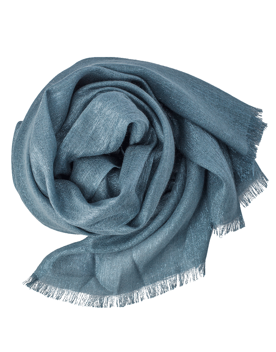 BRUNELLO CUCINELLI-Silk Lurex Scarf-PEACOCK