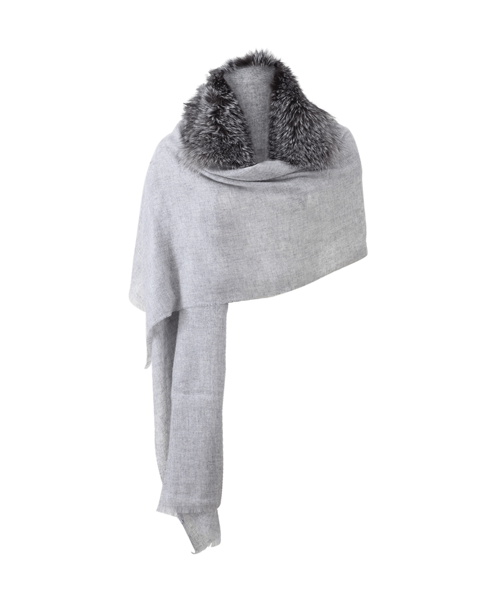 BRUNELLO CUCINELLI-Fox Embellished Scarf-PEARL