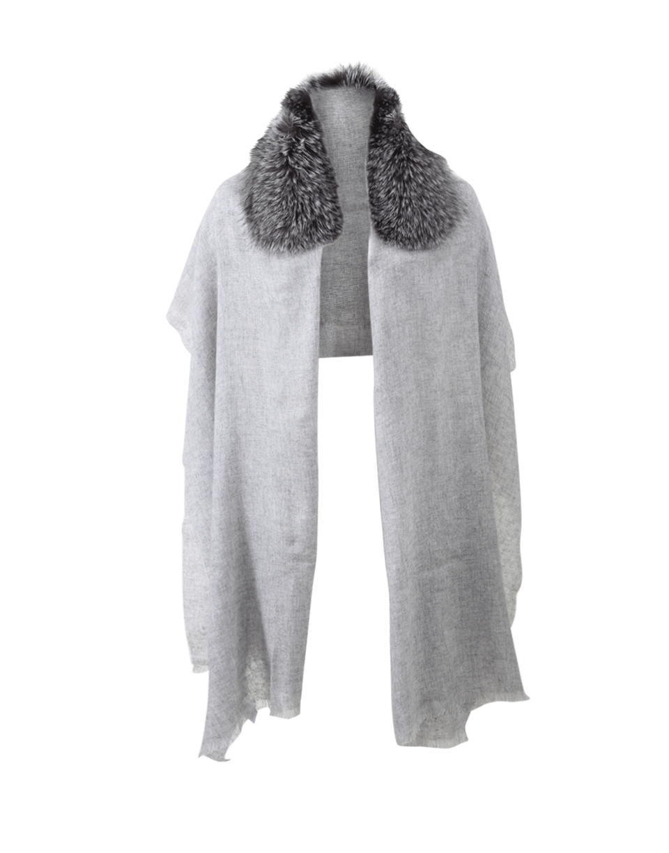 BRUNELLO CUCINELLI-Fox Embellished Scarf-PEARL