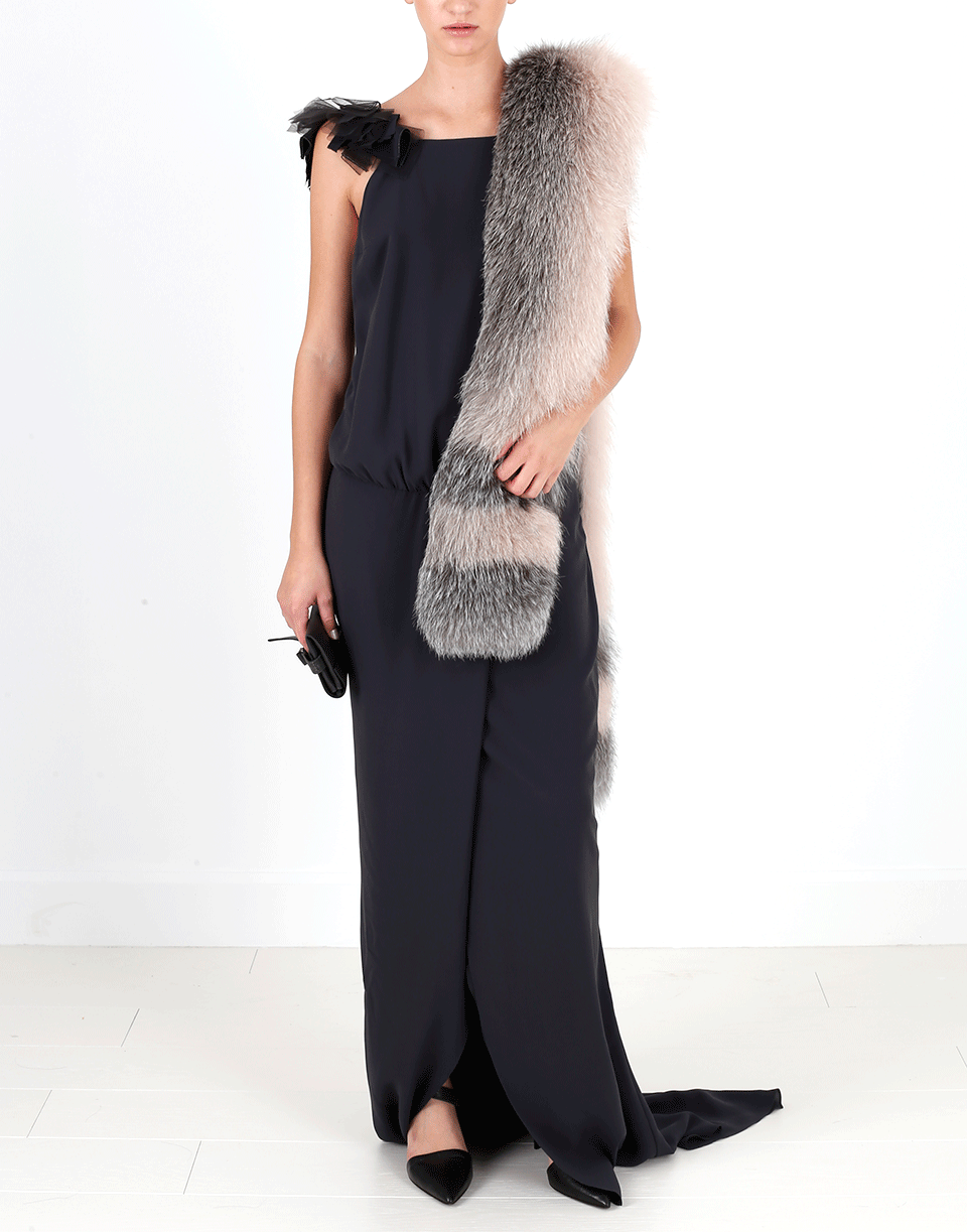 BRUNELLO CUCINELLI-Fox Fur Scarf-PINK/GRY