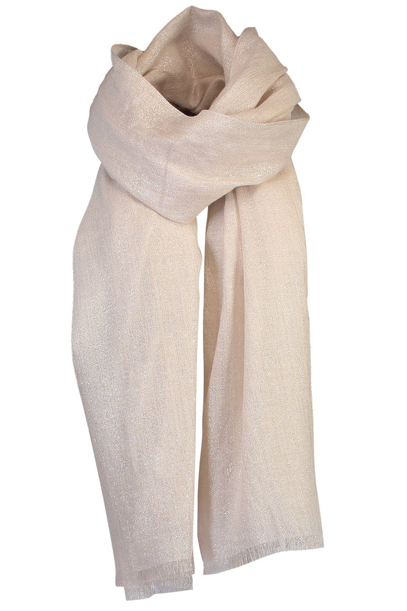 BRUNELLO CUCINELLI-Cashmere Silk Lurex Scarf - Sabbia-SABBIA