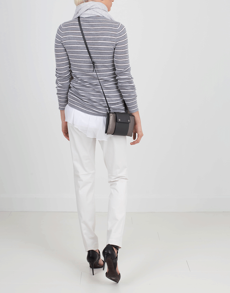 BRUNELLO CUCINELLI-Cashmere Gauze Lame Scarf-VANILLA