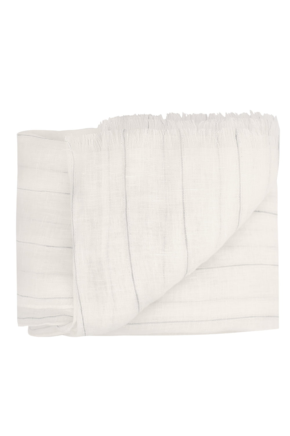BRUNELLO CUCINELLI-Striped Scarf - White-WHITE