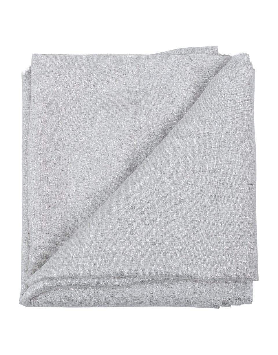 BRUNELLO CUCINELLI-White Cashmere Silk and Lurex Scarf-WHITE