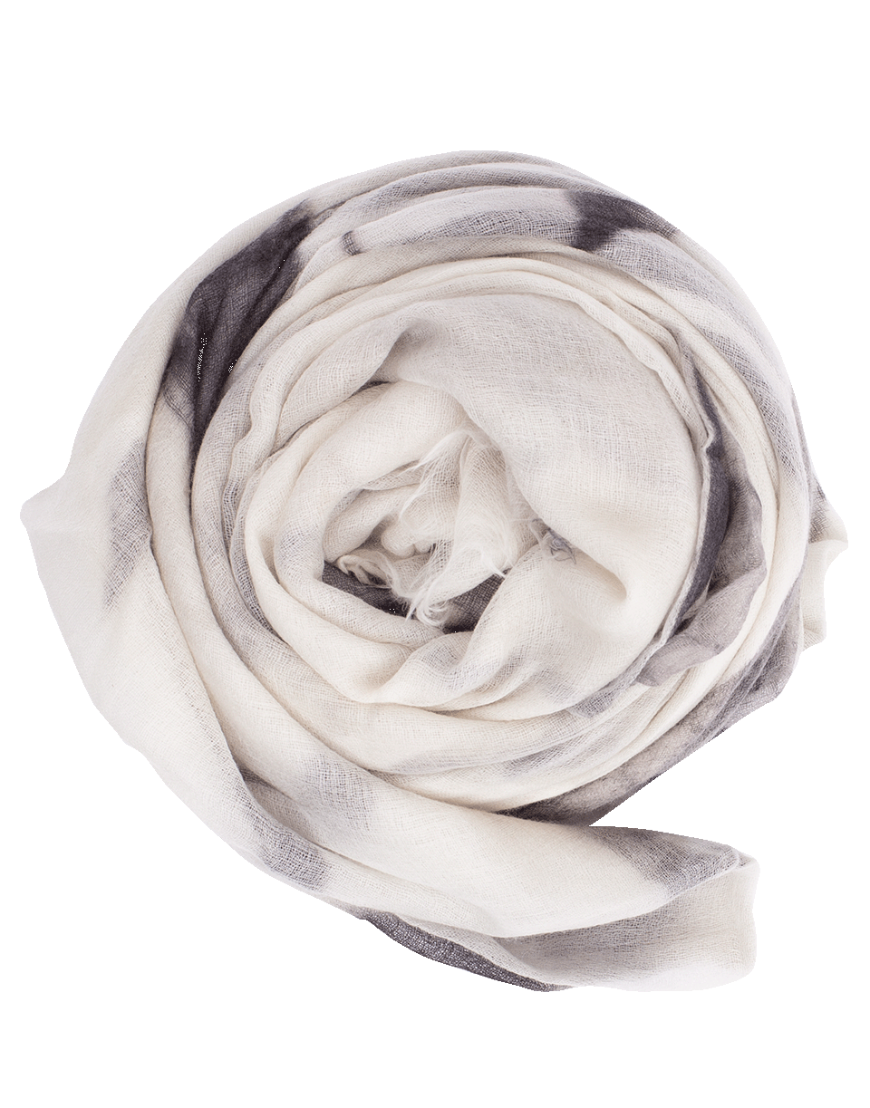 BRUNELLO CUCINELLI-Boiled Cashmere Printed Scarf-WHT/BLK