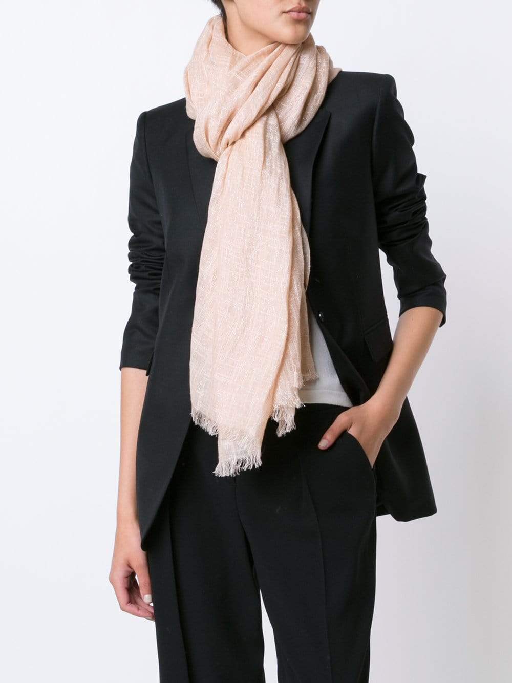 BRUNELLO CUCINELLI-Lurex Shimmer Scarf-BLOSSOM