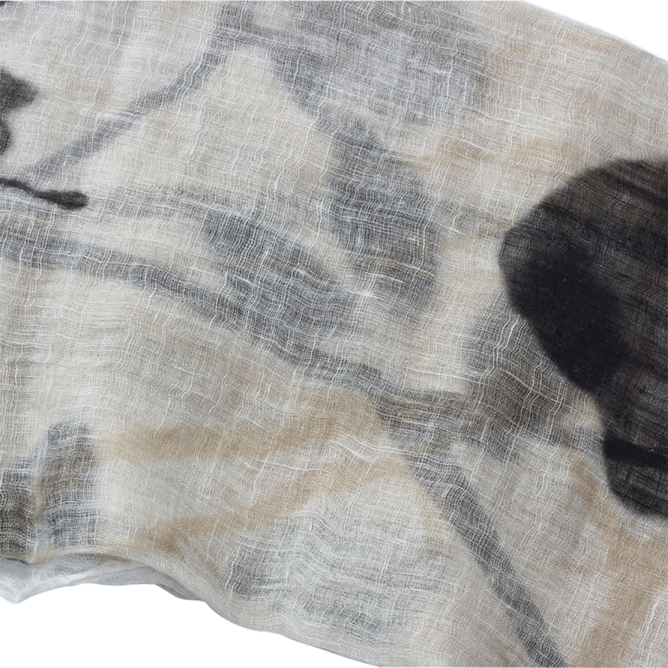 BRUNELLO CUCINELLI-Linen Floral Print Scarf-BUTTER