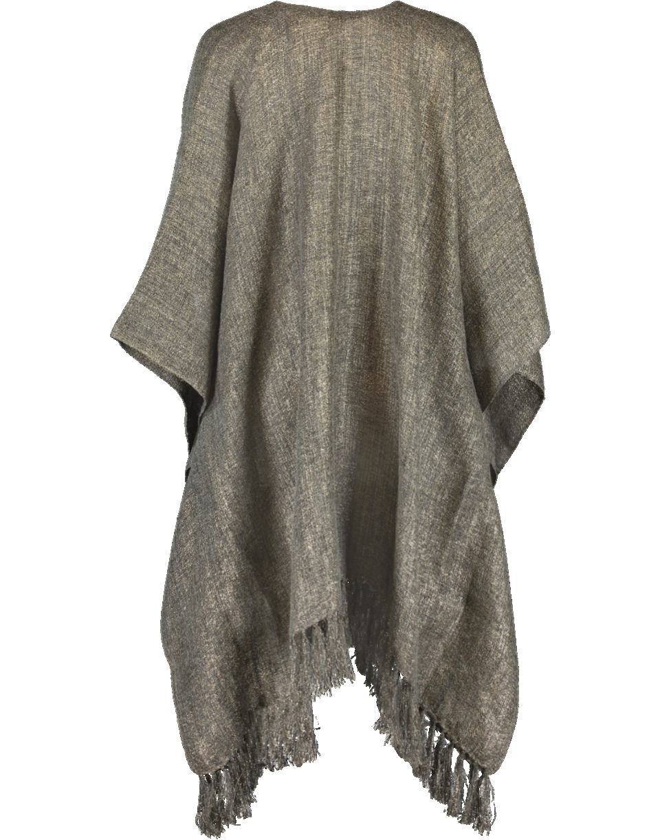 BRUNELLO CUCINELLI-Lurex Open Front Poncho-CHAR/GLD