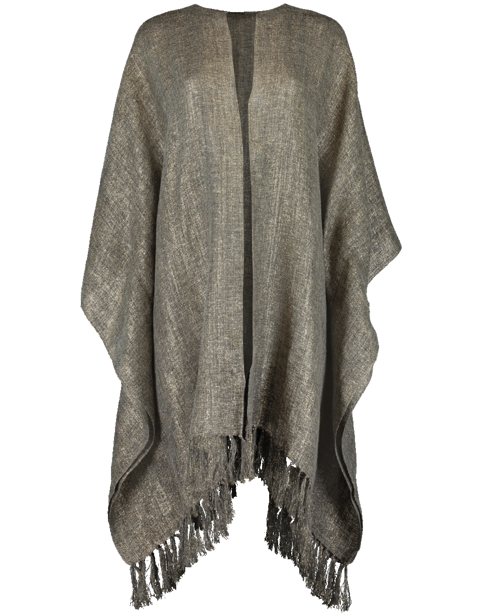 BRUNELLO CUCINELLI-Lurex Open Front Poncho-CHAR/GLD