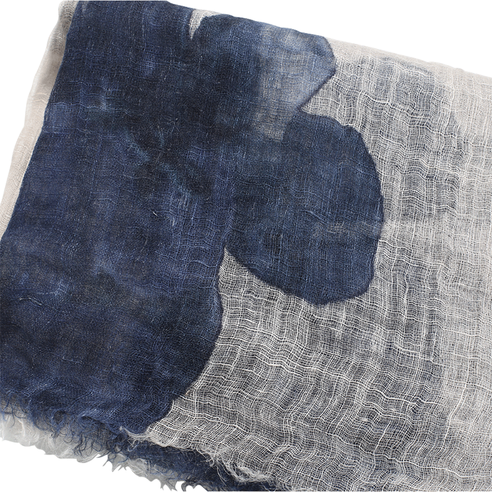 BRUNELLO CUCINELLI-Watercolor Linen Shawl-DEEPSEA