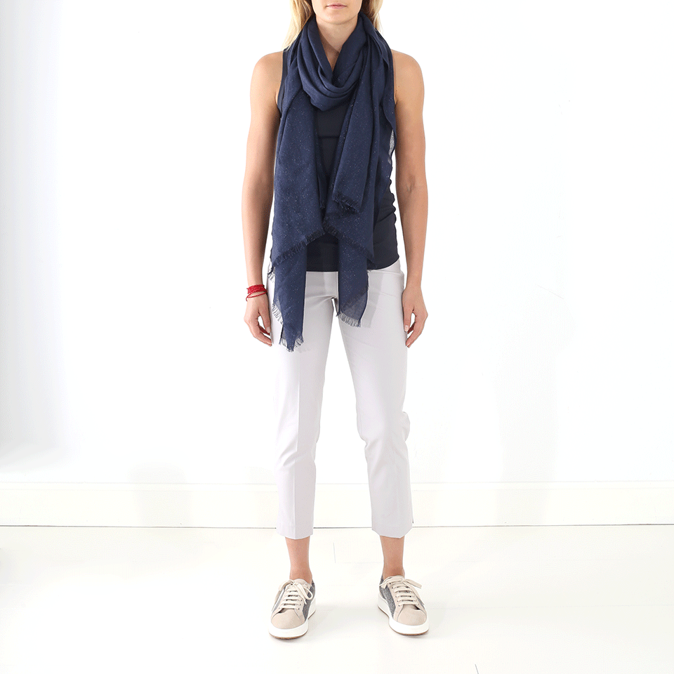BRUNELLO CUCINELLI-Lurex Cashmere Scarf-INKBLUE