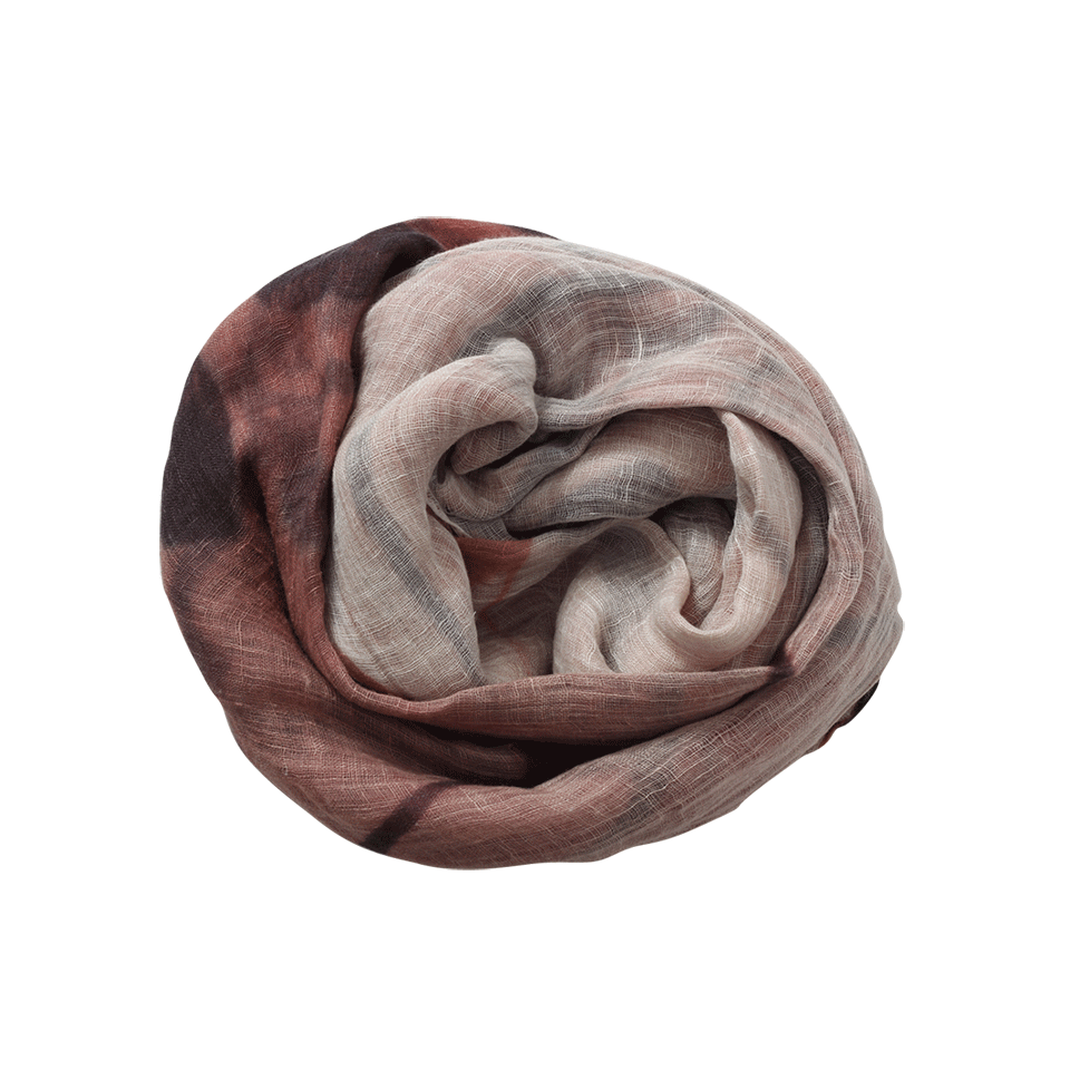 BRUNELLO CUCINELLI-Linen Floral Print Scarf-ROSE
