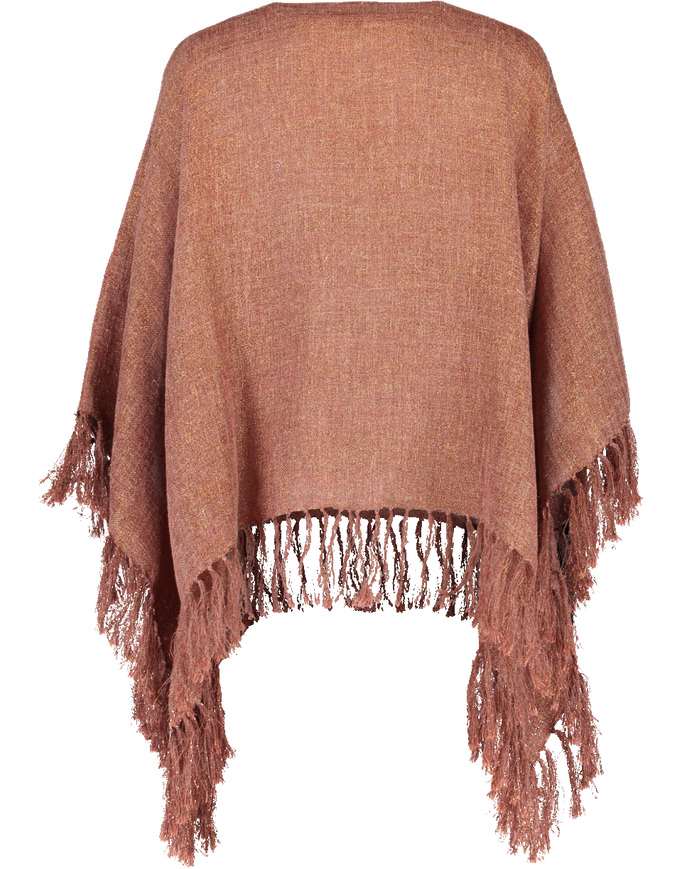 BRUNELLO CUCINELLI-Lurex Pullover Poncho-TURMERIC