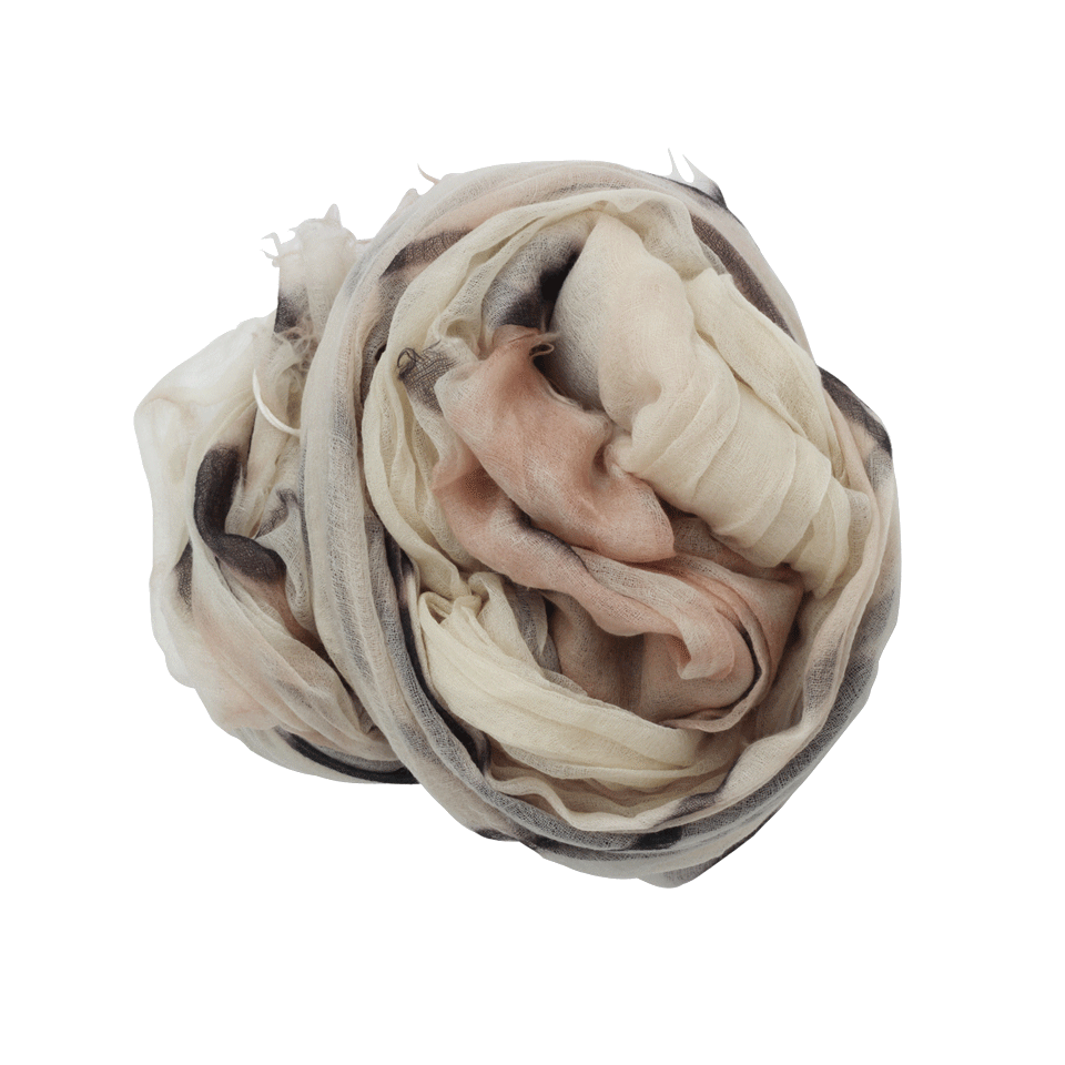 BRUNELLO CUCINELLI-Branch Print Cashmere Scarf-TWINE
