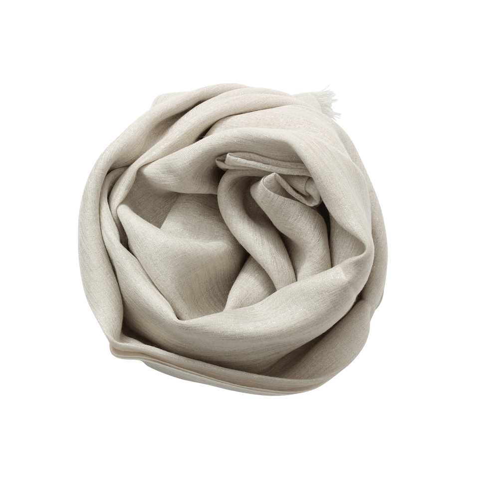 BRUNELLO CUCINELLI-Lurex Shimmer Scarf-WHITE