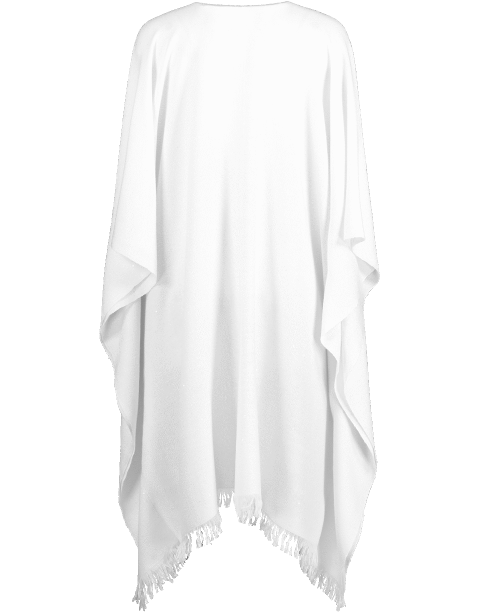 BRUNELLO CUCINELLI-Open Fringe Poncho-WHITE