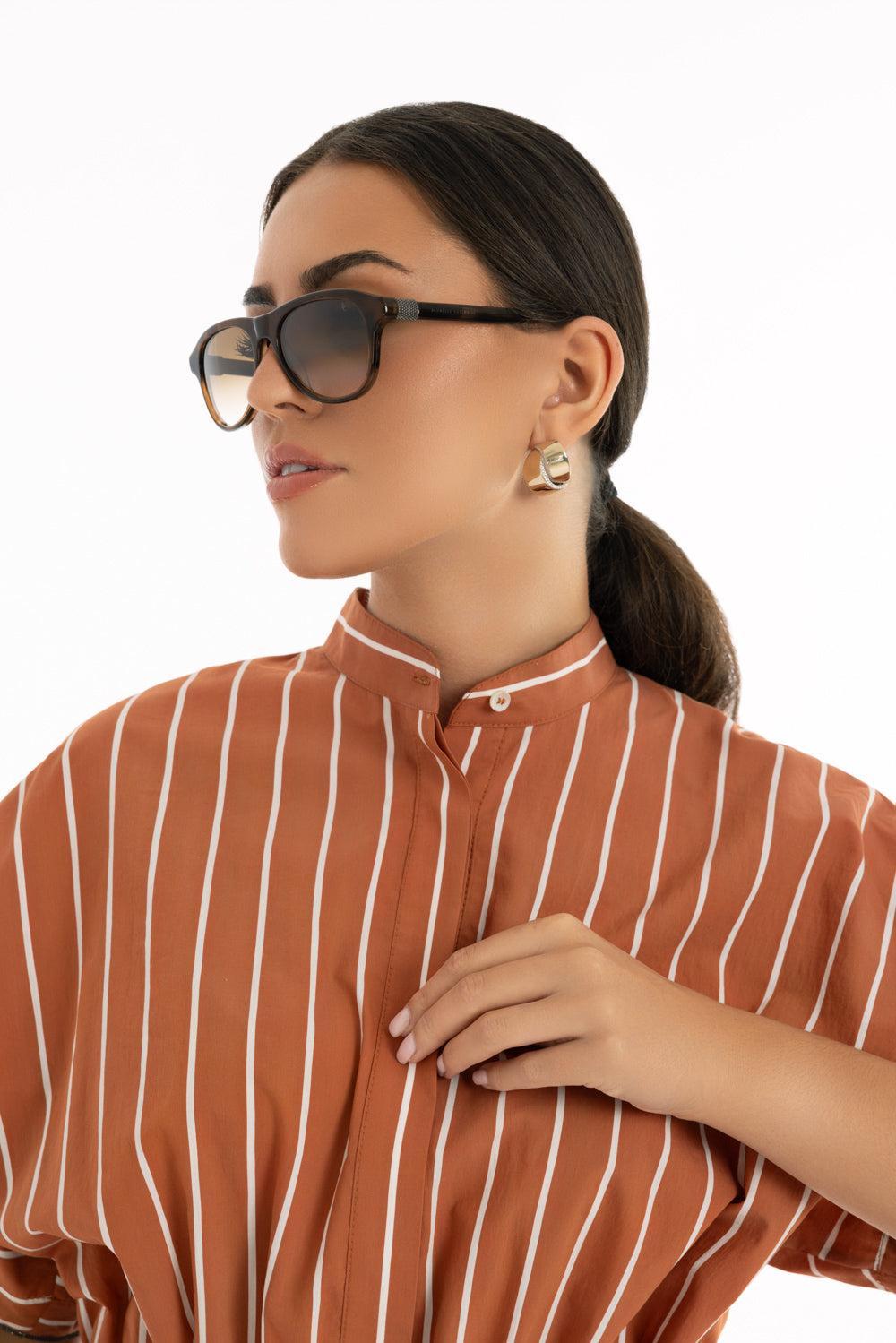 Gradient Aviator Sunglasses - Chocolate-CHOCHVMA-ACCESSORIESUNGLASSES-BRUNELLO CUCINELLI