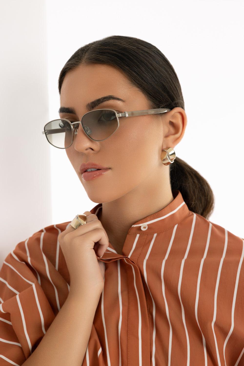 Angled Lens Sunglasses-SISNDBGE-ACCESSORIESUNGLASSES-BRUNELLO CUCINELLI