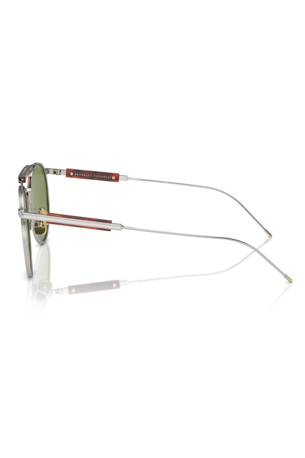 Round Sunglasses - Silver-SL/BRS/T-ACCESSORIESUNGLASSES-BRUNELLO CUCINELLI