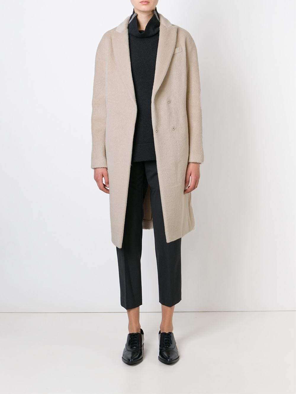 BRUNELLO CUCINELLI-Monili Trim Alpaca Coat-